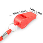 Hipat Red Emergency Whistles With Lanyard, Loud Crisp Sound, 2 Packs Plastic Whistles Ideal For Lifeguard, Self-Defense And Emer