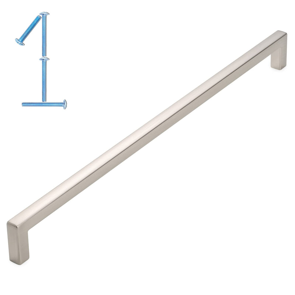 Koofizo Solid Square Bar Cabinet Handle - Black Furniture Pull, 126 Inch320Mm Screwhole Distance, 1-Piece For Kitchen Cupboard D