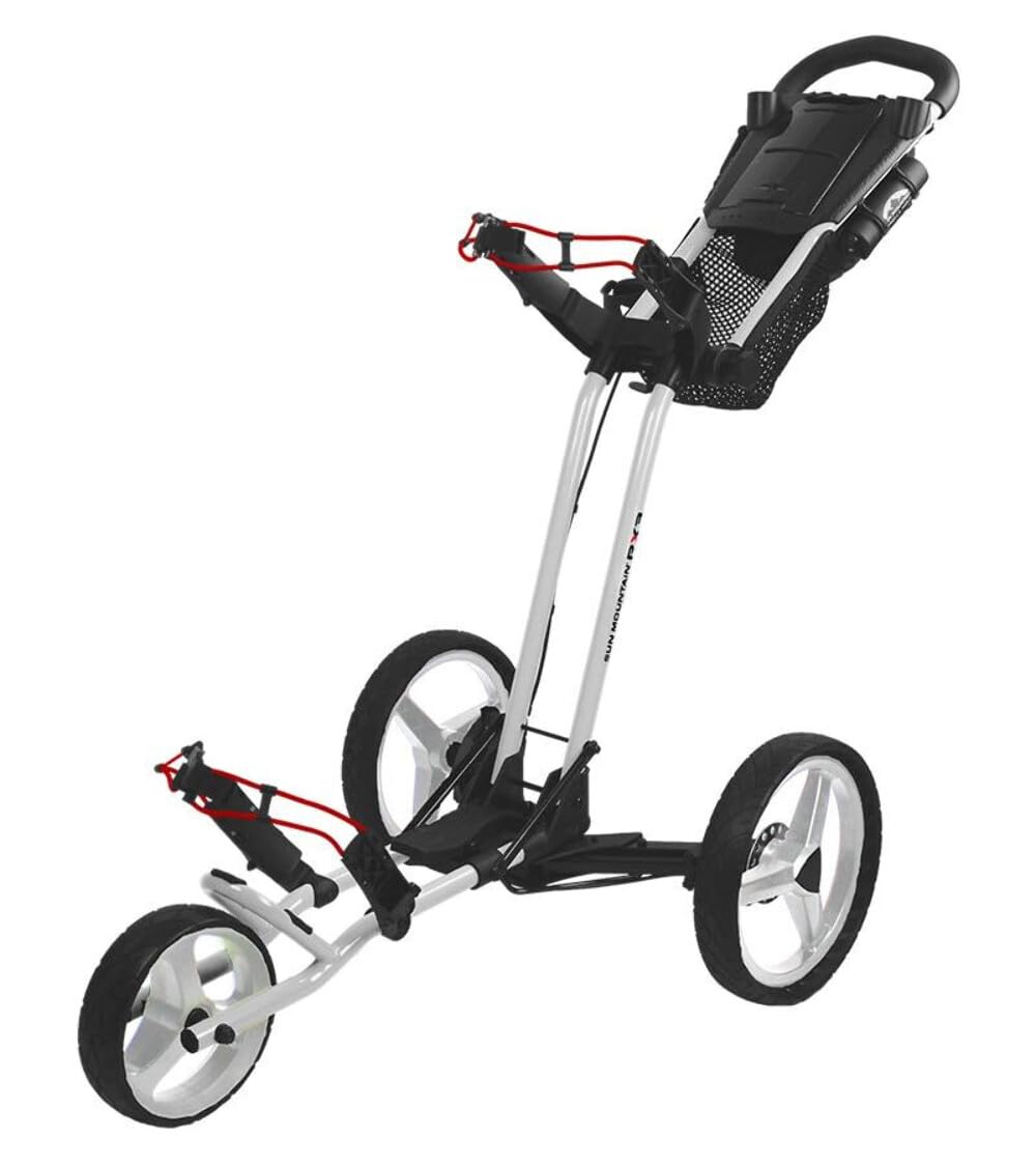 Sun Mountain Pathfinder Px3 3-Wheel Golf Push Cart Grey/Red