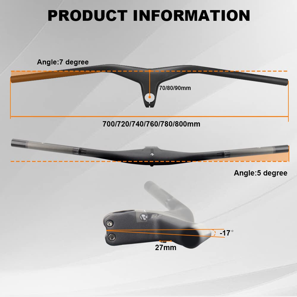Carbon Mtb Handlebar Integrated, Rxl Sl Carbon Fiber Mountain Bike 28.6Mm Carbon Mtb Handlebar And Stem Back Angle 5 Mountain Bi
