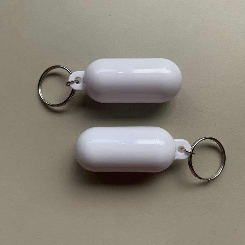 Luzen 4Pcs Plastic Floating Keychain Pill-Shape Floating Key Ring Key Float Keychain Pendant For Boating Fishing Kayak Surfing S