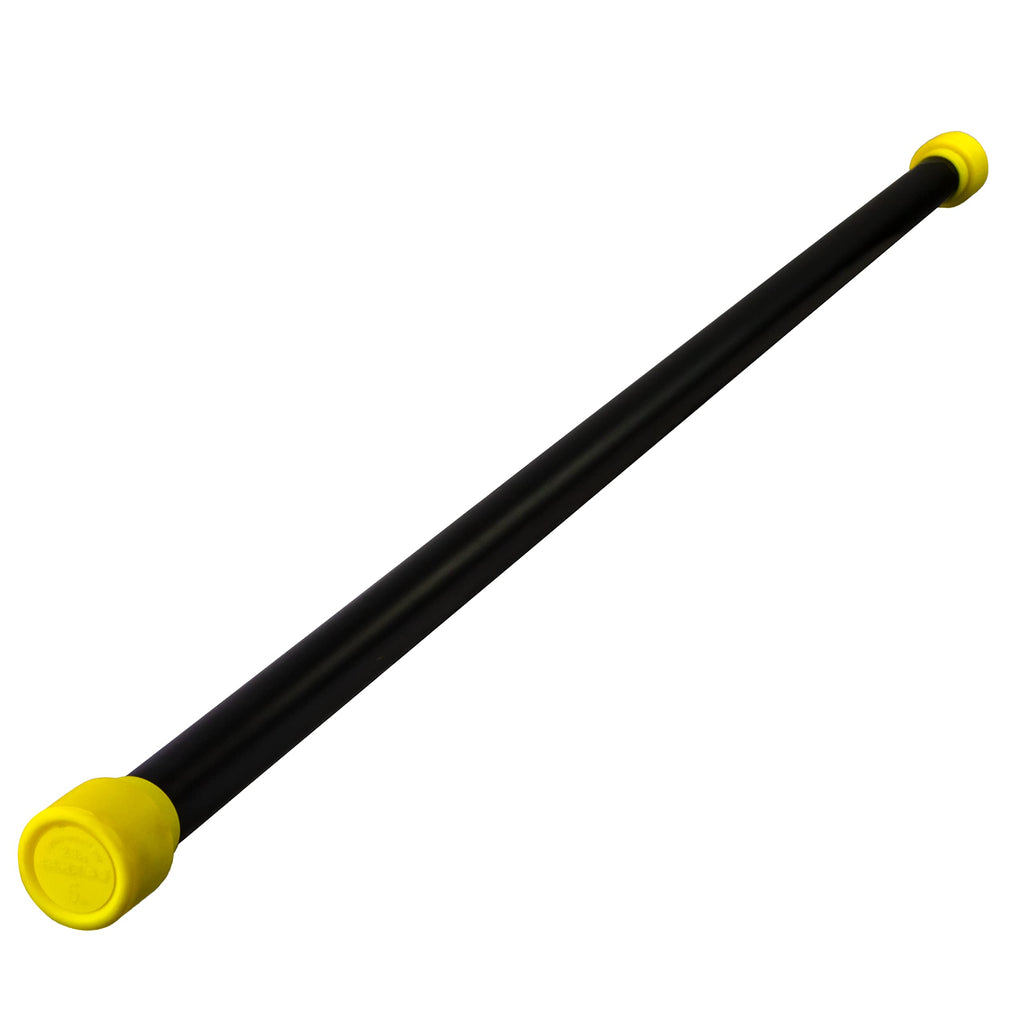 Cando Jumbo Wate Bar 5Lb Yellow, Total Body Workout Weighted Exercise Bar For Strength Training, Toning, And Physical Therapy