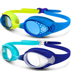 Outdoormaster Kids Swim Goggles 2 Pack - Quick Adjustable Strap Swimming Goggles For Kids - A