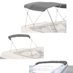 Savvycraft 4 Bow Bimini Replacement Top Canvas Cover 4 Bow 96'' L 67''-72'' W Gray Color