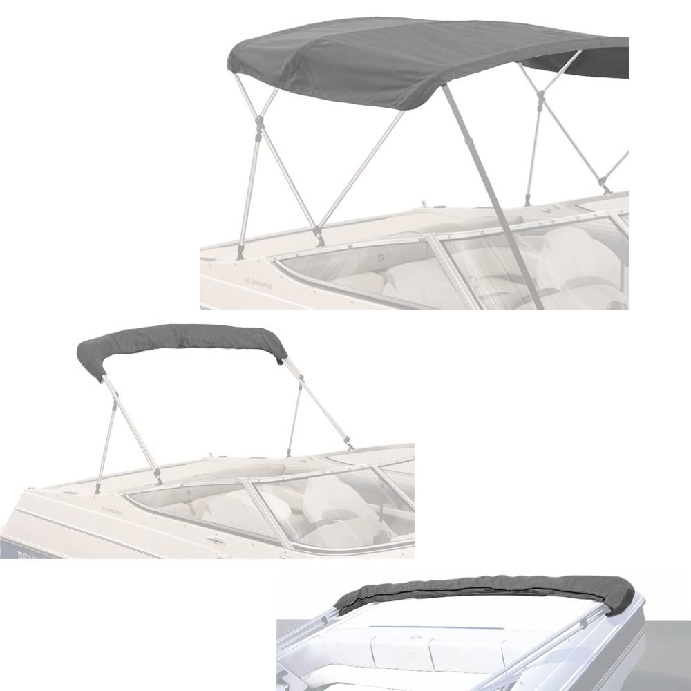 Savvycraft 4 Bow Bimini Replacement Top Canvas Cover 4 Bow 96'' L 79''-84'' W Gray Color