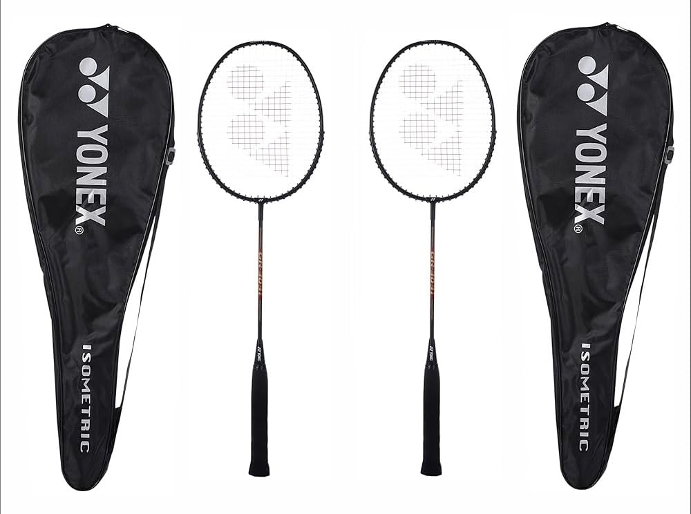 Yonex Graphite Gr 303I (Made In India) Badminton Racket, Pack Of 2,Black