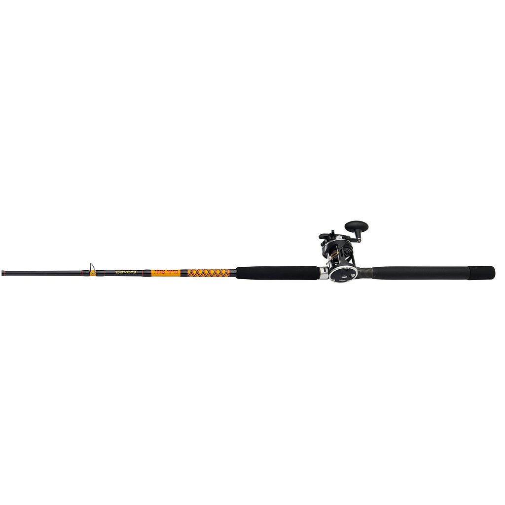 Ugly Stik Bigwater Casting Fishing Rod & Penn Rival Level Wind Conventional Reel Combo, Black/Red/Yellow