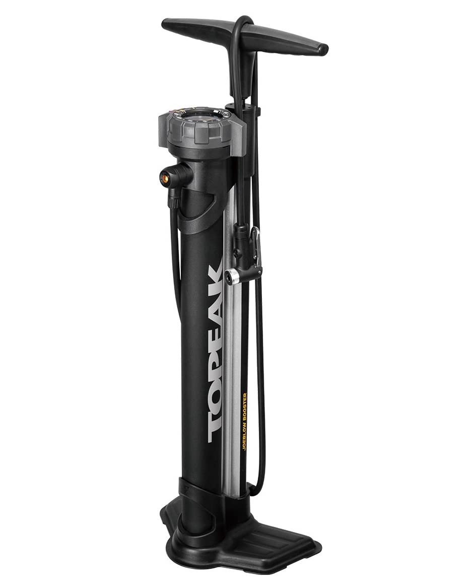 Topeak JoeBlow Booster Tubeless Tire Floor Pump - Dual Function Air Compressor & Standard Pump, 160 PSI Capacity, SmartHead DX3,
