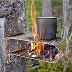 Rayeeley 2-Pack Stainless Steel Mesh Camping Grill, Bushcraft Grills Backpacker Barbecue Grills, Campfire Cooking Bbq Grate, Hig
