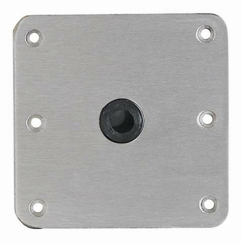 Attwood 67739 Lock'N-Pin 3/4'' Pin Base - Stainless Steel With Nylon Bushing, Non-Threaded - 7'' X 7''
