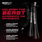 Beast Gear Speed Jump Rope - Workout Jump Ropes For Fitness, Cardio Exercise, Hiit, Mma, Muay Thai, And Boxing - Lightweight, Ad