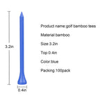 Mykuja Bamboo Golf Tee 3-1/4 Inch Pack Of 100 (83Mm Light Blue)