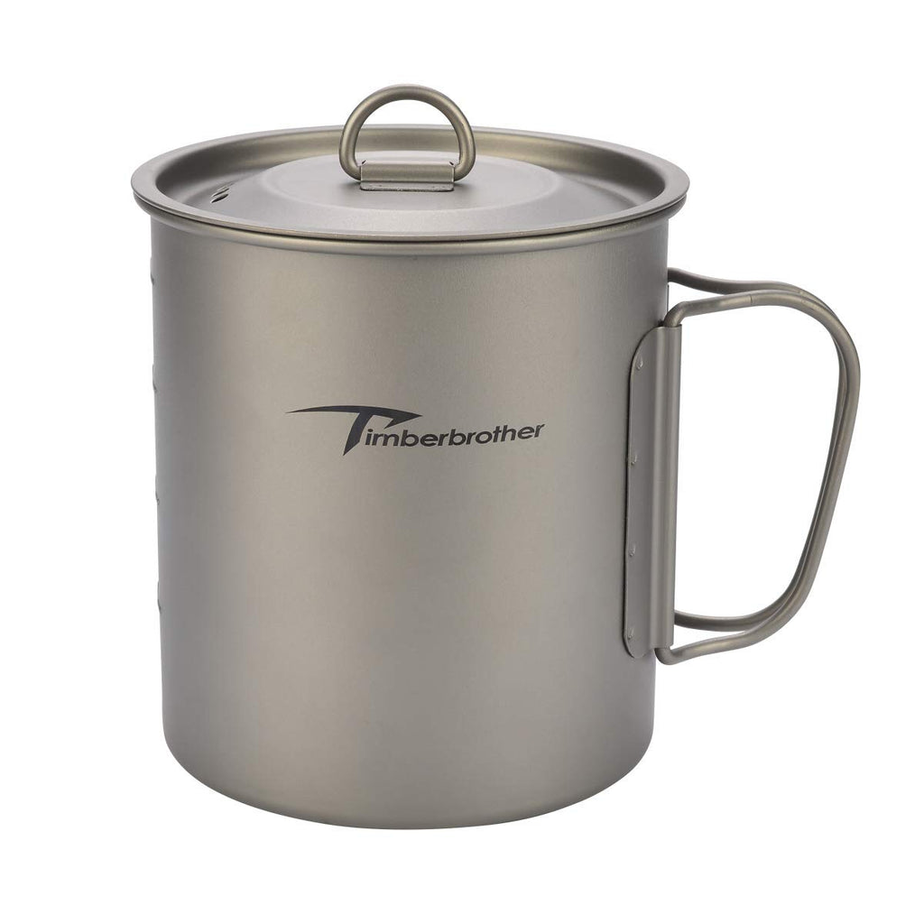 Timberbrother 750Ml Titanium Outdoor Camping Mug With Lid (Without Handle)