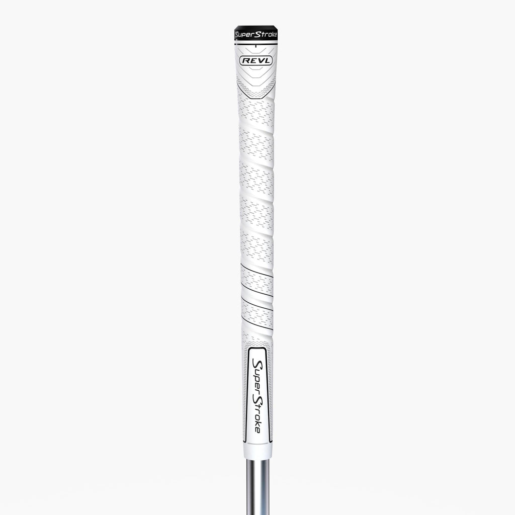 SuperStroke REVL Comfort Midsize Golf Club Grips, .60 Round, Maximum Enhanced Feel and Consistent Performance, White