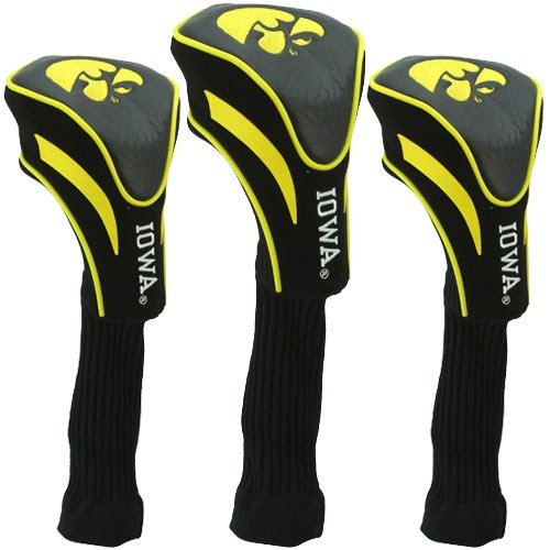 Team Golf Ncaa Iowa Hawkeyes Contour Golf Club Headcovers (3 Count) Numbered 1, 3, & X, Fits Oversized Drivers, Utility, Rescue