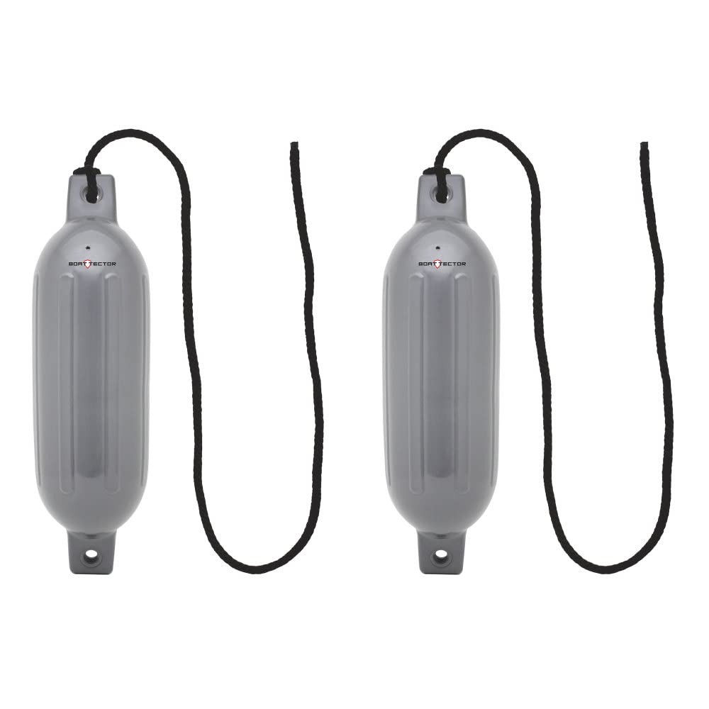 Extreme Max 3006.7444 Boattector Inflatable Fender Value 2-Pack - 4.5'' X 16'', Gray