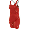 ASICS Women's Snap Down Wrestling Singlet, Red/White, X-Large