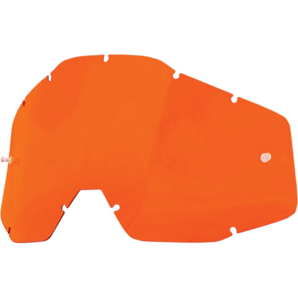 100% Goggle Replacement Lens - Racecraft 1, Accuri 1, Strata 1 Compatible (Anti-Fog-Orange)