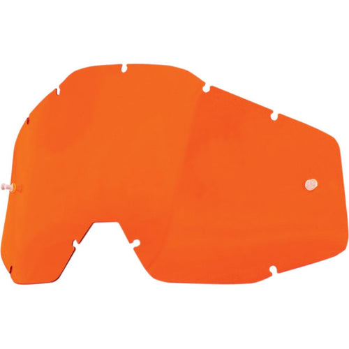100% Goggle Replacement Lens - Racecraft 1, Accuri 1, Strata 1 Compatible (Anti-Fog-Orange)