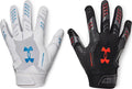 Under Armour Boys F9 Novelty Football Gloves, (100) White/Black/Atomic, Large