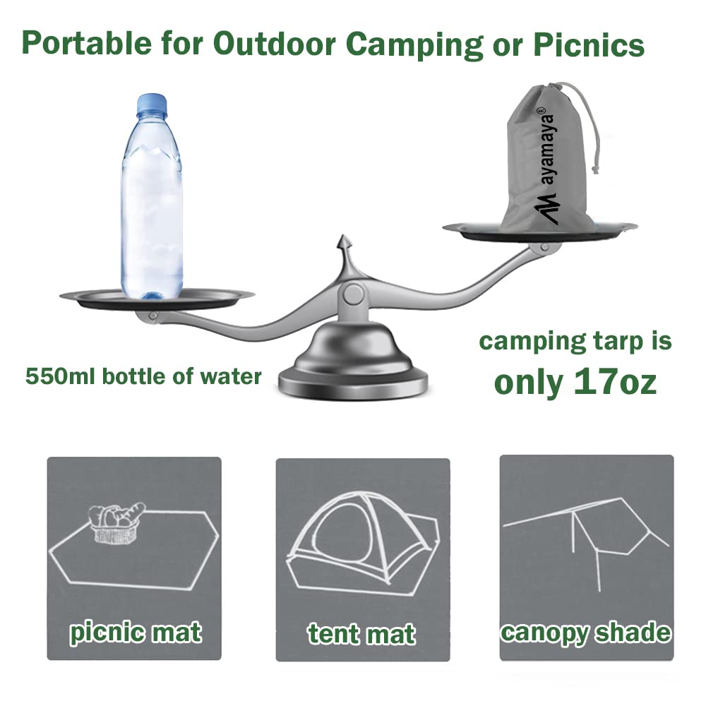 Tent Footprint, Ayamaya Pu 3000 Waterproof Tent Ground Cloth 6Ft X 7Ft Small Size For 2-3 Person Family Camping Tents Ground She