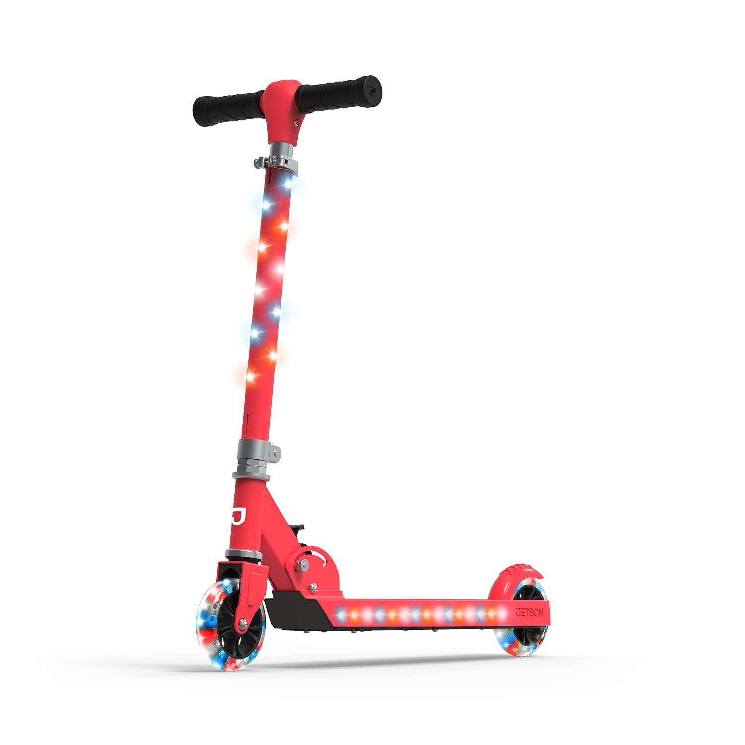 Jetson Scooters - Jupiter Kick Scooter (Red) - Collapsible Portable Kids Push Scooter - Lightweight Folding Design with High Vis