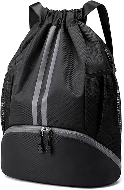 Zexrel Sports Drawstring Bag Backpack For Men Women  Basketball Bag Gym Backpack Dedicated Shoe Compartment | Waterproof Large 