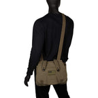 Retro Hungarian Shoulder Bag With Usa Emblem - Olive Drab