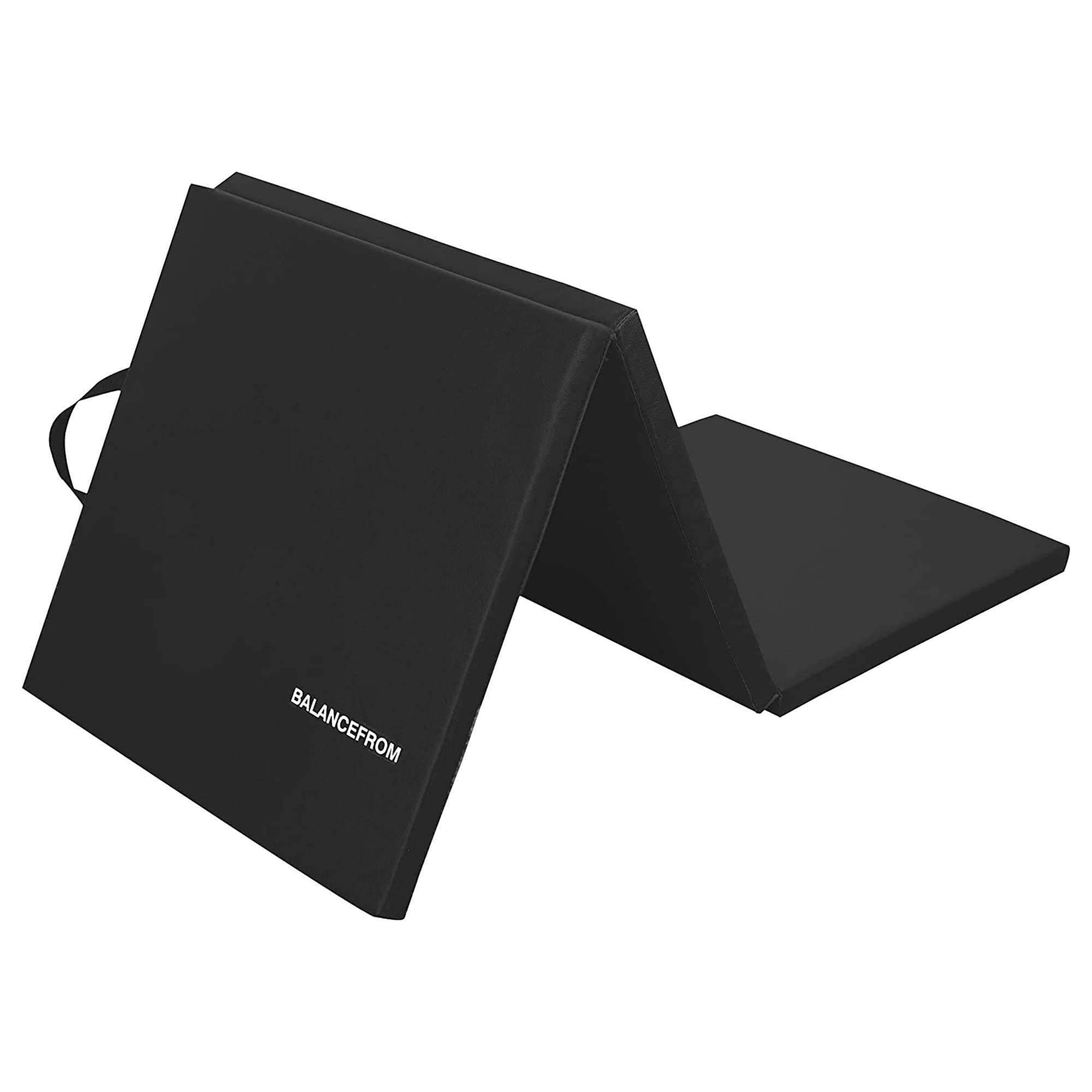 Signature Fitness Three Fold Folding Exercise Mat with Carrying Handles for MMA, Gymnastics and Home Gym Protective Flooring, 1.