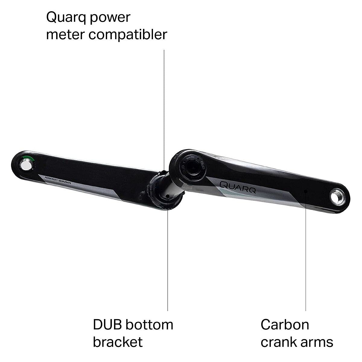 Quarq Dub Crank Arm Assembly - 172.5Mm, 8-Bolt Direct Mount, Dub Spindle Interface, Natural Carbon, D2