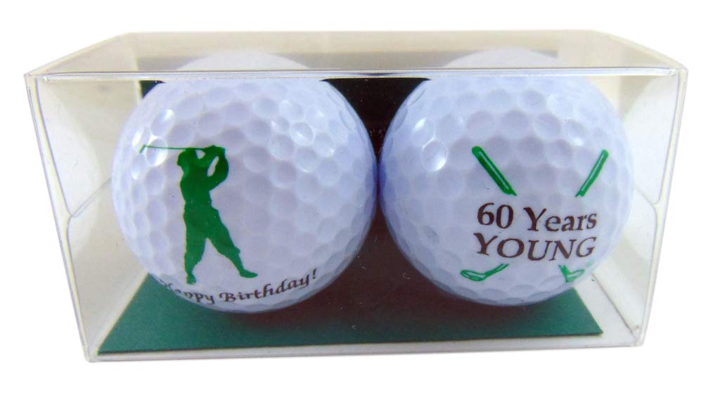 Westmon Works Happy 60Th Birthday Golf Ball Gift Pack Sixty Years Young, Set Of 2 Balls