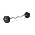 Titan Fitness 60 Lb Rubber Ez Curl Fixed Barbell, Pre-Loaded Weight Bar For Strength Training & Weightlifting