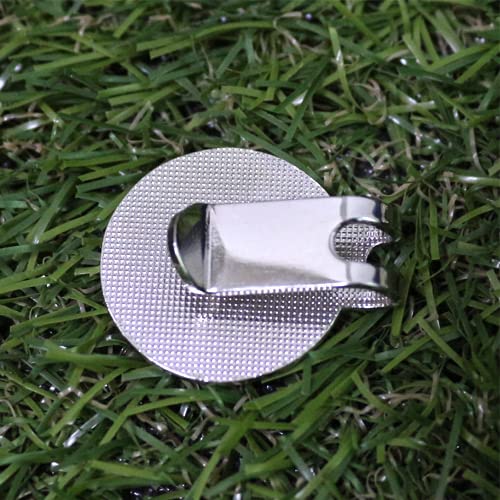 Pinmei Standard Hat Clips Golf Ball Marker Holder 2 Pcs (Silver)