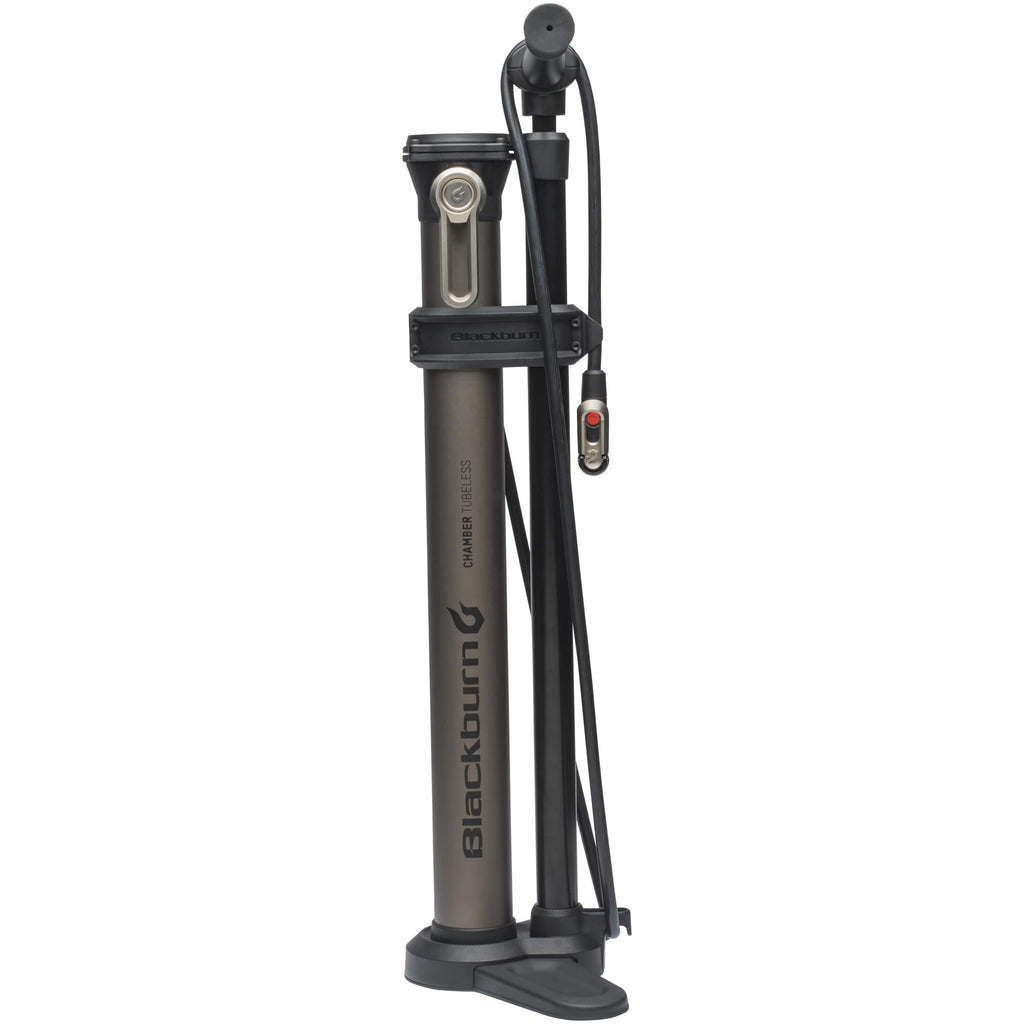 Blackburn Chamber Bike Floor Pump (Tubeless, Grey/Silver)