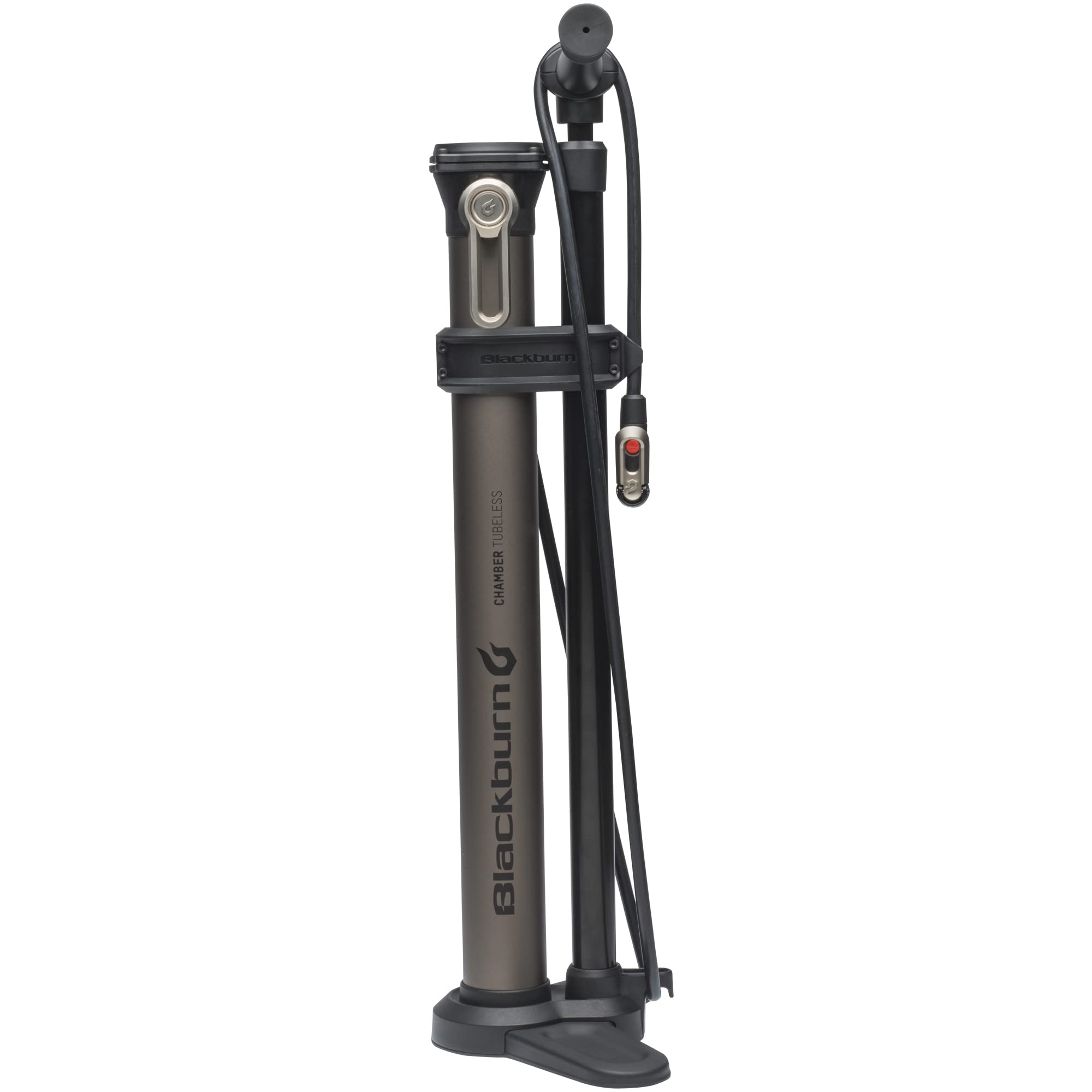 Blackburn Chamber Bike Floor Pump (Tubeless, Grey/Silver)