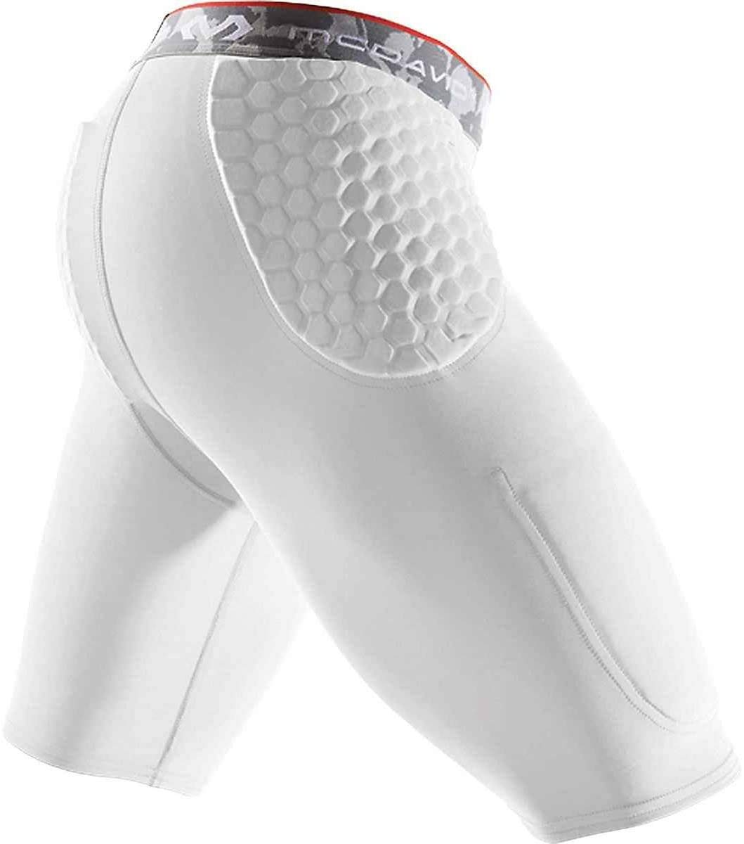 McDavid Mens Compression Shorts, Football Padded Shorts Girdle, 3 HEX Pads, HIPS & Tailbone Protection w/ Cup Pocket