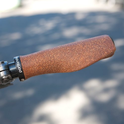 Portland Design Works | Cork Chop Grips, Bicycle Handlebar Grips, Tan/Natural, 128Mm/5