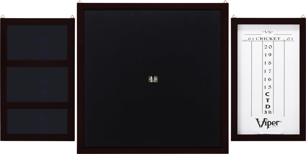 Viper Championship Wood Framed Dartboard Backboard Set, Mahogany Finish Black, 29L X29W X 1H