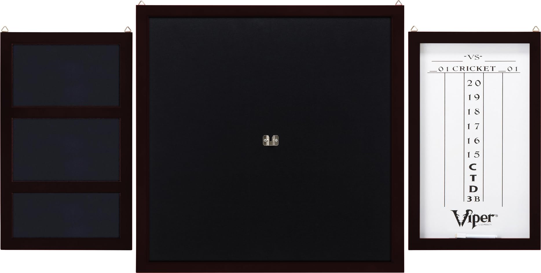 Viper Championship Wood Framed Dartboard Backboard Set, Mahogany Finish Black, 29L X29W X 1H