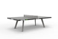 KETTLER Eden Weatherproof Stationary Outdoor Table Tennis Table with Galvanized Steel Legs and Permanent Net and Post System