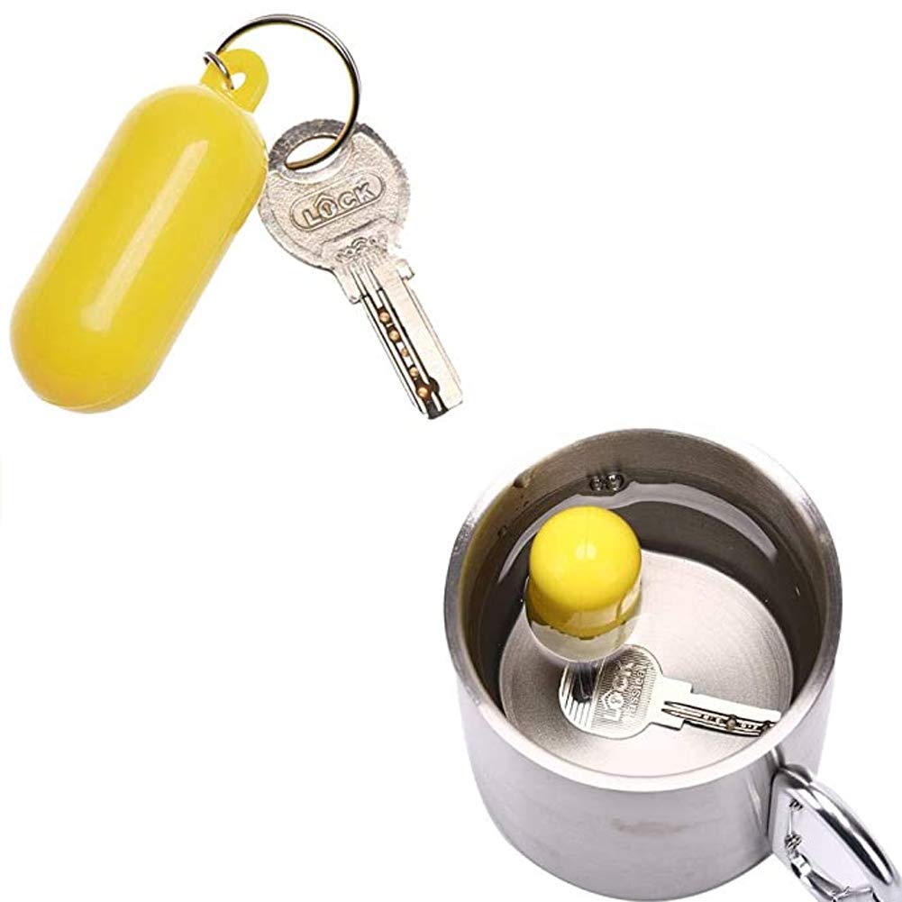 Luzen 4Pcs Plastic Floating Keychain Pill-Shape Floating Key Ring Key Float Keychain Pendant For Boating Fishing Kayak Surfing S