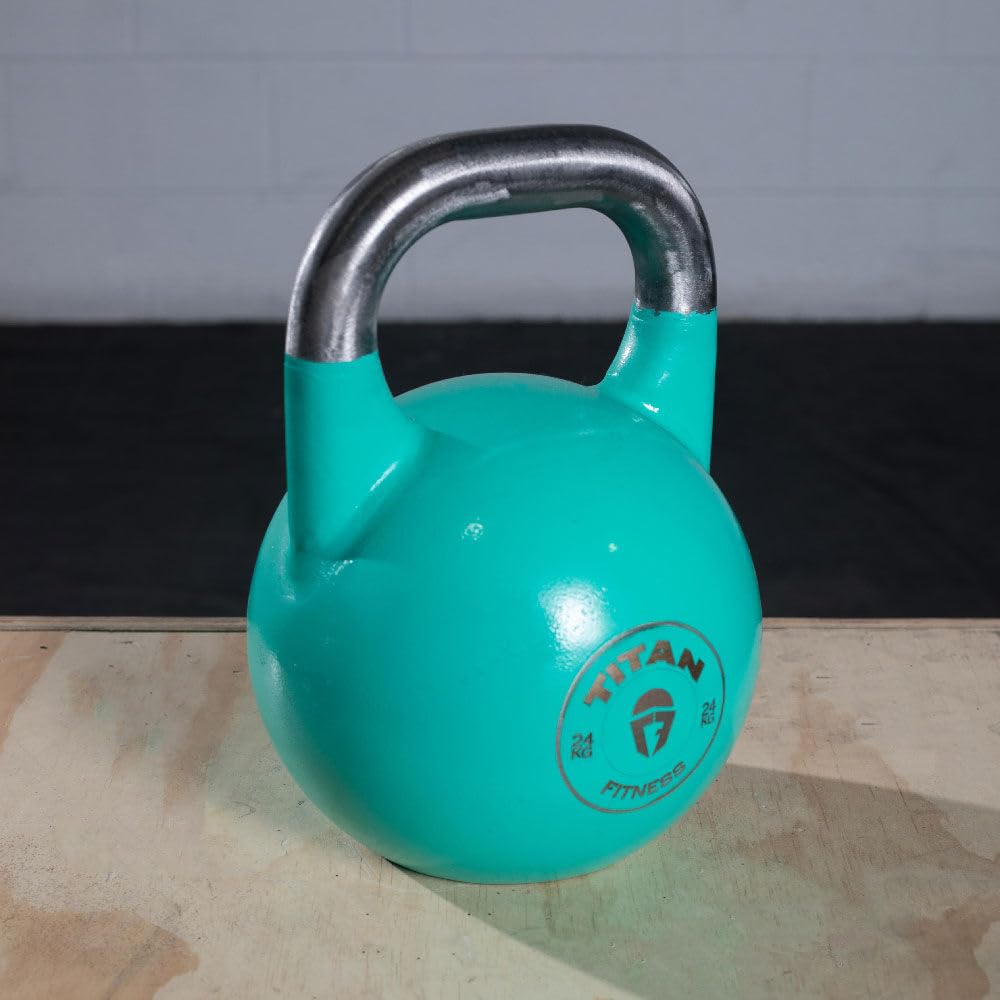 Titan Fitness 24 Kg Competition Kettlebell, Single Piece Casting, Kg Markings, Full Body Workout