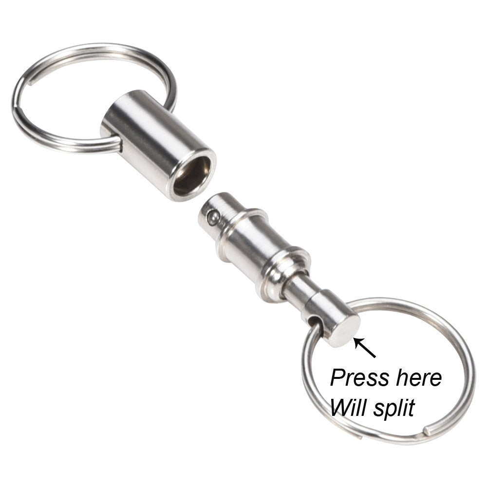 Rongbo 5 Pack Quick Release Detachable Pull Apart Key Rings Keychains,Double Spring Split Snap Seperate Chain Lock Holder Conven