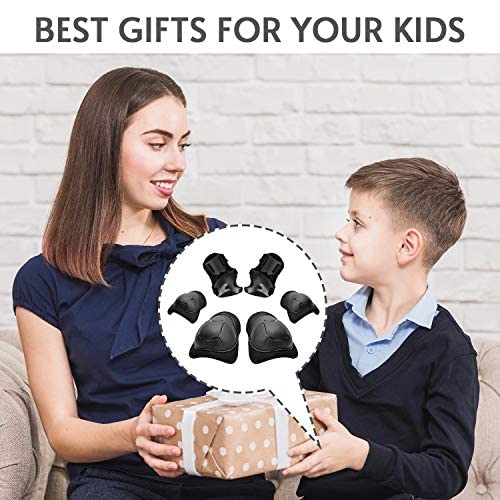 Rundong Kids/Youth Knee Pad Elbow Wrist Pads Guards Protective Gear Set, For Roller Skates,Cycling Bike,Skateboard,Inline Skatin