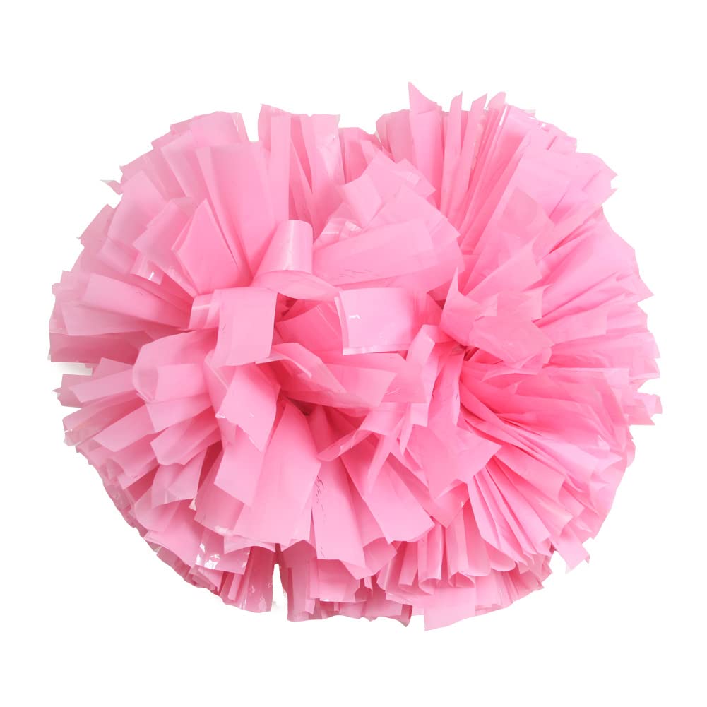 Hooshing 2Pcs Pink Pom Poms Cheerleading With Baton Handle For Team Sports Spirit Dance Party Kids Adults