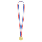 Juvale 24 Pack Gold Winner Medals For Kids And Adults - Participation Awards With 15.3-Inch Red, White, And Blue Neck Ribbons Fo