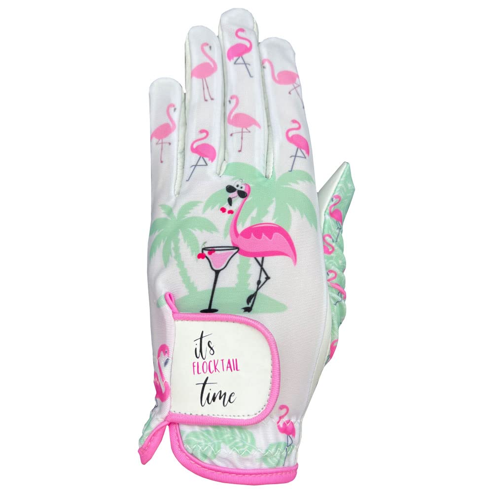 Giggle Golf Women 's Golf Glove (Small, Worn On Left Hand, Flamingos)