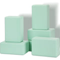 Wettarn 6 Pack Yoga Blocks 9 X 6 X 4 Inch Eva Foam Lightweight Non Slip Yoga Props For Pilates Stretching Meditation (Mint Green