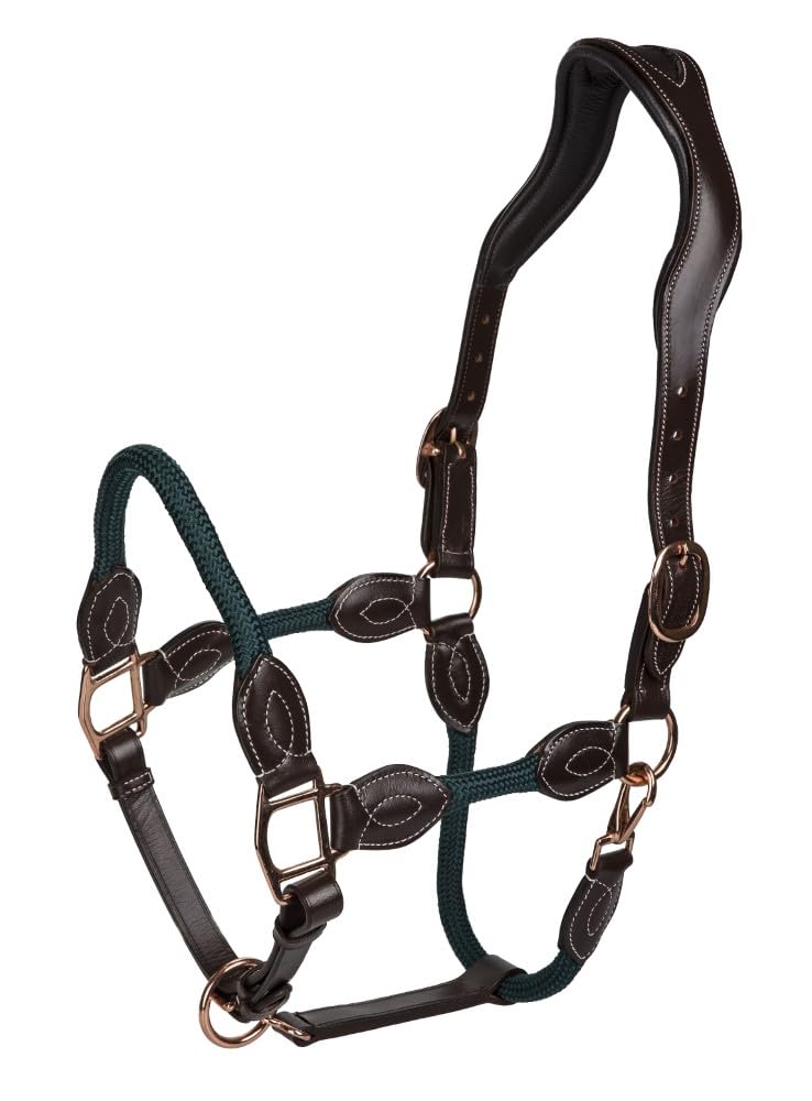 Henri de Rivel Ergonomic Leather Rope Halter - Havana w/Hunter Rope - Oversize