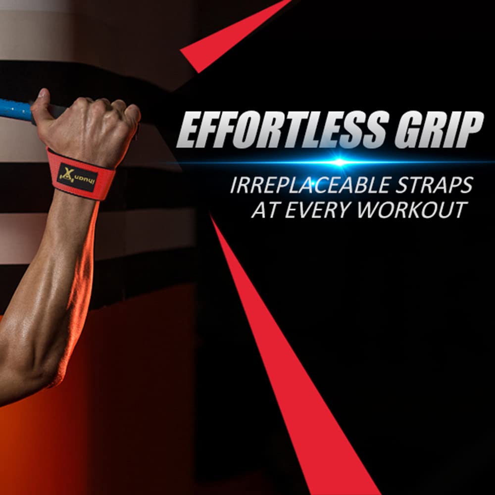 Ihuan Wrist Straps For Weight Lifting - Lifting Straps For Weightlifting  Gym Wrist Wraps With Extra Hand Grips Support For Stre